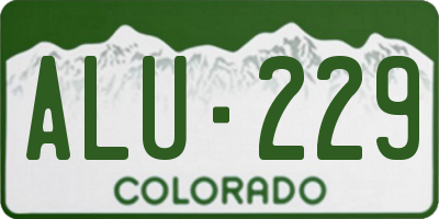 CO license plate ALU229
