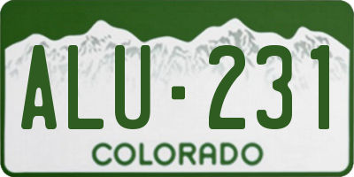 CO license plate ALU231