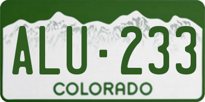 CO license plate ALU233
