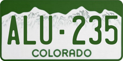 CO license plate ALU235