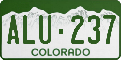 CO license plate ALU237