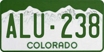 CO license plate ALU238