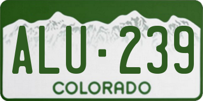 CO license plate ALU239