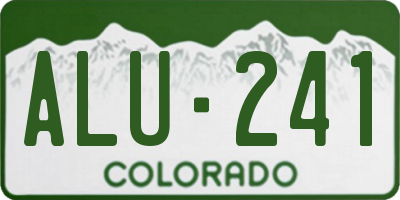 CO license plate ALU241