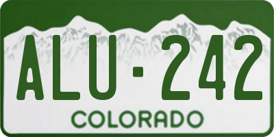 CO license plate ALU242