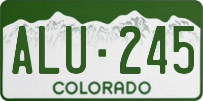 CO license plate ALU245