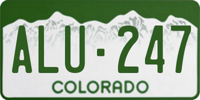 CO license plate ALU247