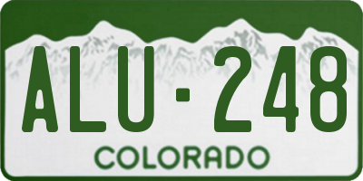 CO license plate ALU248