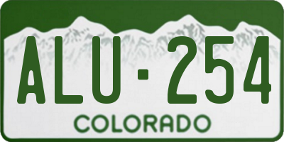 CO license plate ALU254
