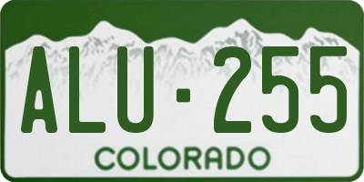 CO license plate ALU255