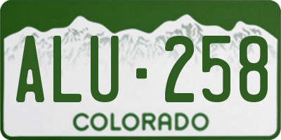 CO license plate ALU258