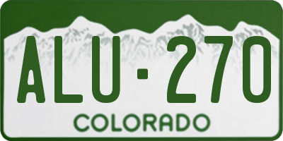 CO license plate ALU270