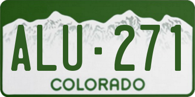 CO license plate ALU271