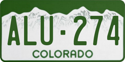 CO license plate ALU274