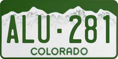 CO license plate ALU281