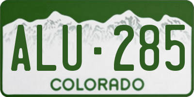 CO license plate ALU285