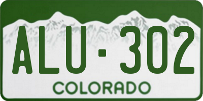 CO license plate ALU302