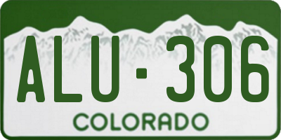 CO license plate ALU306