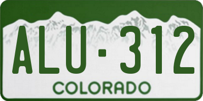CO license plate ALU312