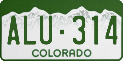 CO license plate ALU314