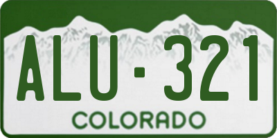 CO license plate ALU321