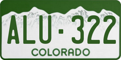 CO license plate ALU322