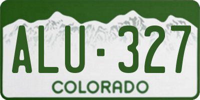 CO license plate ALU327