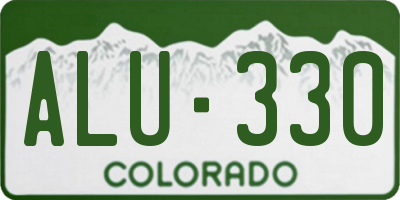 CO license plate ALU330