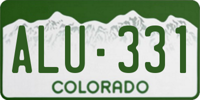 CO license plate ALU331