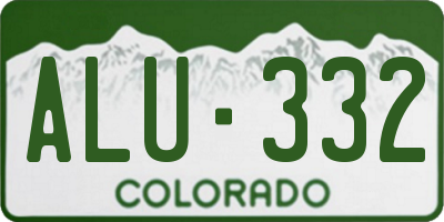 CO license plate ALU332