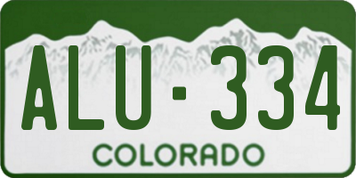 CO license plate ALU334