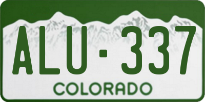 CO license plate ALU337