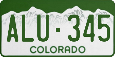 CO license plate ALU345