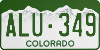 CO license plate ALU349