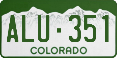 CO license plate ALU351