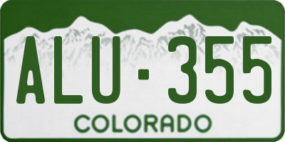 CO license plate ALU355