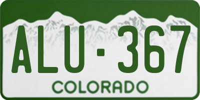 CO license plate ALU367