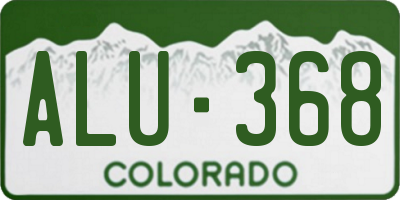 CO license plate ALU368