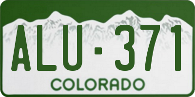 CO license plate ALU371