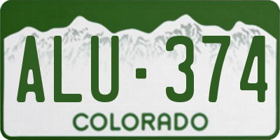 CO license plate ALU374