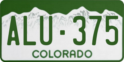 CO license plate ALU375