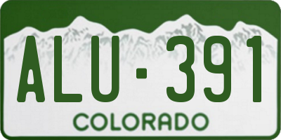 CO license plate ALU391