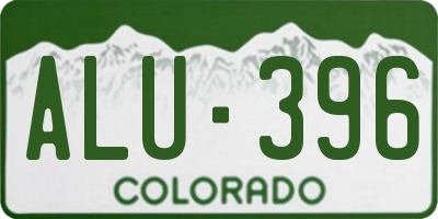 CO license plate ALU396