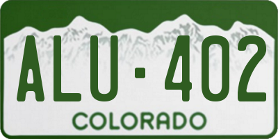 CO license plate ALU402