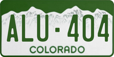 CO license plate ALU404