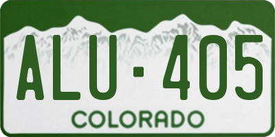 CO license plate ALU405