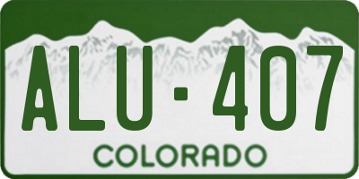 CO license plate ALU407