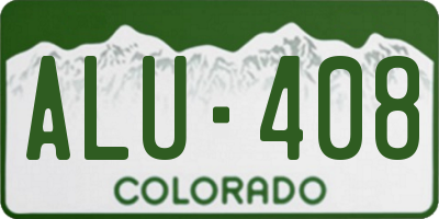 CO license plate ALU408