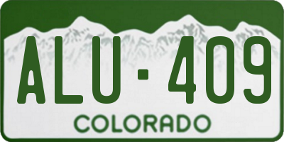 CO license plate ALU409