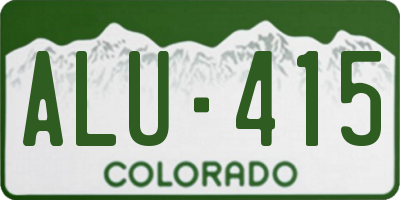 CO license plate ALU415